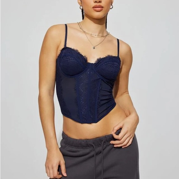 Chrishell Lace Mesh Bustier SM / NAVY BLUE - Picture 5 of 5